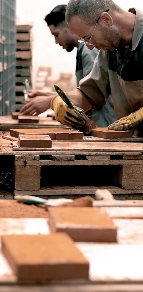 Proceso de producción de las baldosas Terra